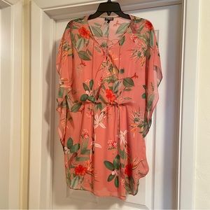 Express Coral Floral Dress Size S